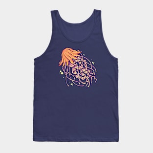 Floating Jellyfish Illustration Tank Top